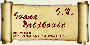 Ivana Maljković vizit kartica